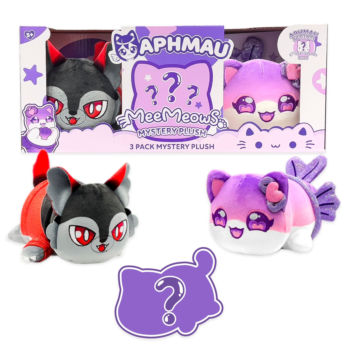 Aphmau 6  MeeMeow Plush 3-Pack  Friends Surprise Box That Includes 2 Friends + 1 limited availability Mystery  Official Merch