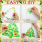 DoubleFill 48 Sets Christmas Tree Suncatchers Craft Kit Xmas Ornaments Stained Glass Christmas Window Crafts Kit for Classroom H