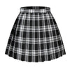 Beautifulfashionlife Girl High Waist Check Kilt Mini Tennis Pleated Skirts(Xl,White Black)