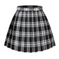 Beautifulfashionlife Girl High Waist Check Kilt Mini Tennis Pleated Skirts(Xl,White Black)