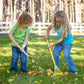 2Pcs Kids Rake Garden Tool Set Toy,Child Size Lawn Small Rakes and Garden for Leaves,Wooden Gardening Toy Rakes with Detachable
