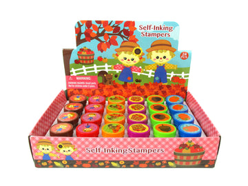 Tiny Mills 24 Pcs Fall Stampers for Kids Assorted Stamps for Kids Self Ink Stamps (12 Different Designs) Fall Party, Thanksgivin