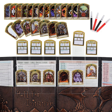 Dnd Initiative & Combat Tracker Set Of 6Pcs Erasable Acrylic Top On Screen With Character, Monster Insert Cards Dm Tools, Accessories For Dungeons And Dragons, Pathfinder, Ttrpgs