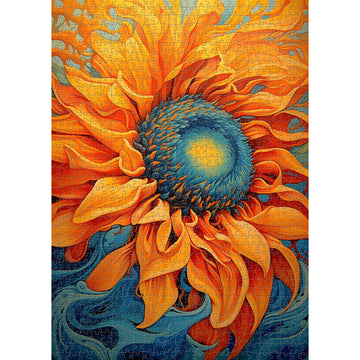 Pickforu Sunflower Puzzles For Adults 1000 Pieces, Colorful Gradient Flower Puzzle, Fine Art Jigsaw Puzzles 1000 Pieces Painting