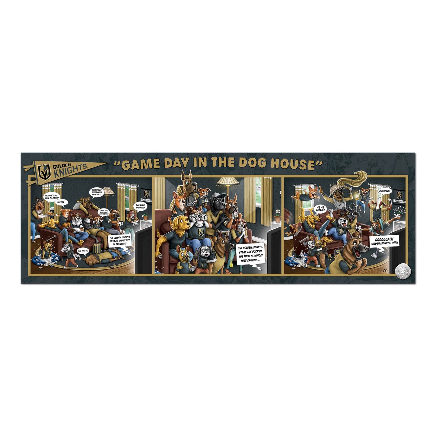 YouTheFan NHL Puzzle - Vegas Golden Knights Game Day 1000pc, Cardboard, Team Colors, One Size, Model 2506555