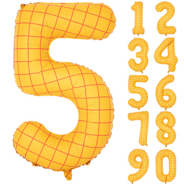 40 In Matte Yellow Number Balloons Helium Foil Mylar Balloon Birthday Party Banquet Decoration Digital 5