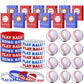 Mtlee Baseball Party Favors - 36 Pieces Set Includes 12 Paper Bags, 12 Silicone Bracelets, 12 Mini Foam Baseballs