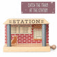 Wooden Train Track Mechanic & Station Service Building - Conductor Carl 2-in-1 Mechanic Service & Train Station for Customizing