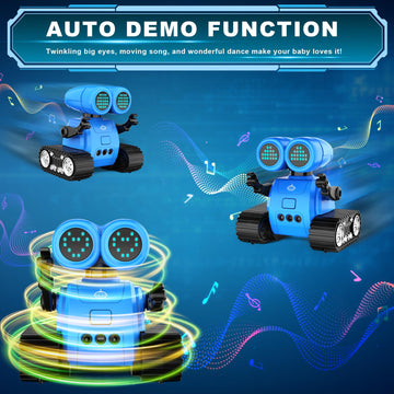 Hamourd Robot Toys for Boys Girls, Emo Robot with Walkie-Talkie Function, Gesture Sensing, Flexible Head & Arms, Programming Mot