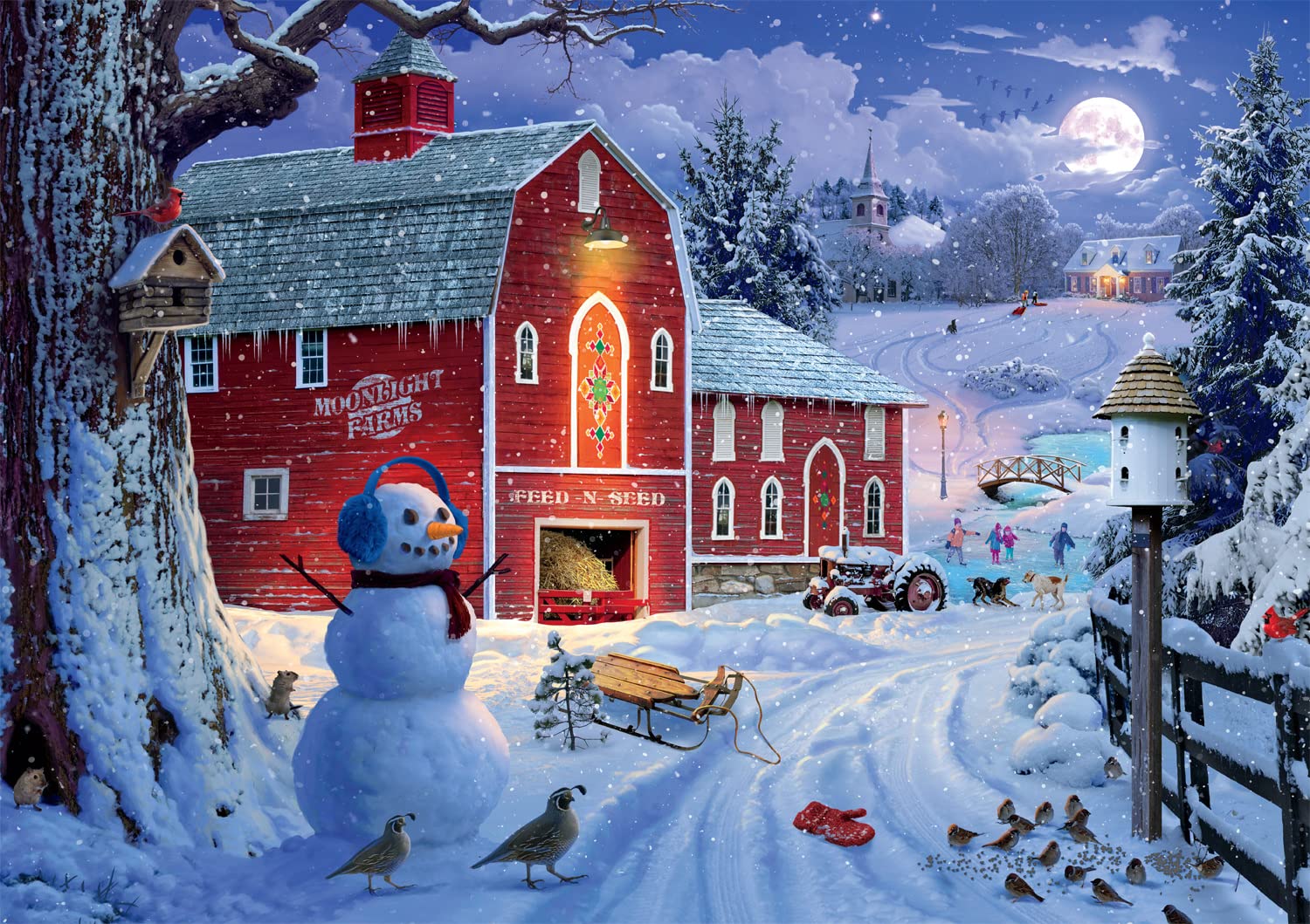Buffalo Games - David Stevenson - Winter Frolic - 500 Piece Jigsaw Puzzle for Adults -Challenging Puzzle Perfect for Game Nights