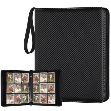 GERMUN Trading Card Binder  enhanced 9 Pocket Card Binder  720 Double Sided Pocket PU Collection Binder  Collector Album  Card Holder for MTG  TCG  Sports Cards (Carbon Black)
