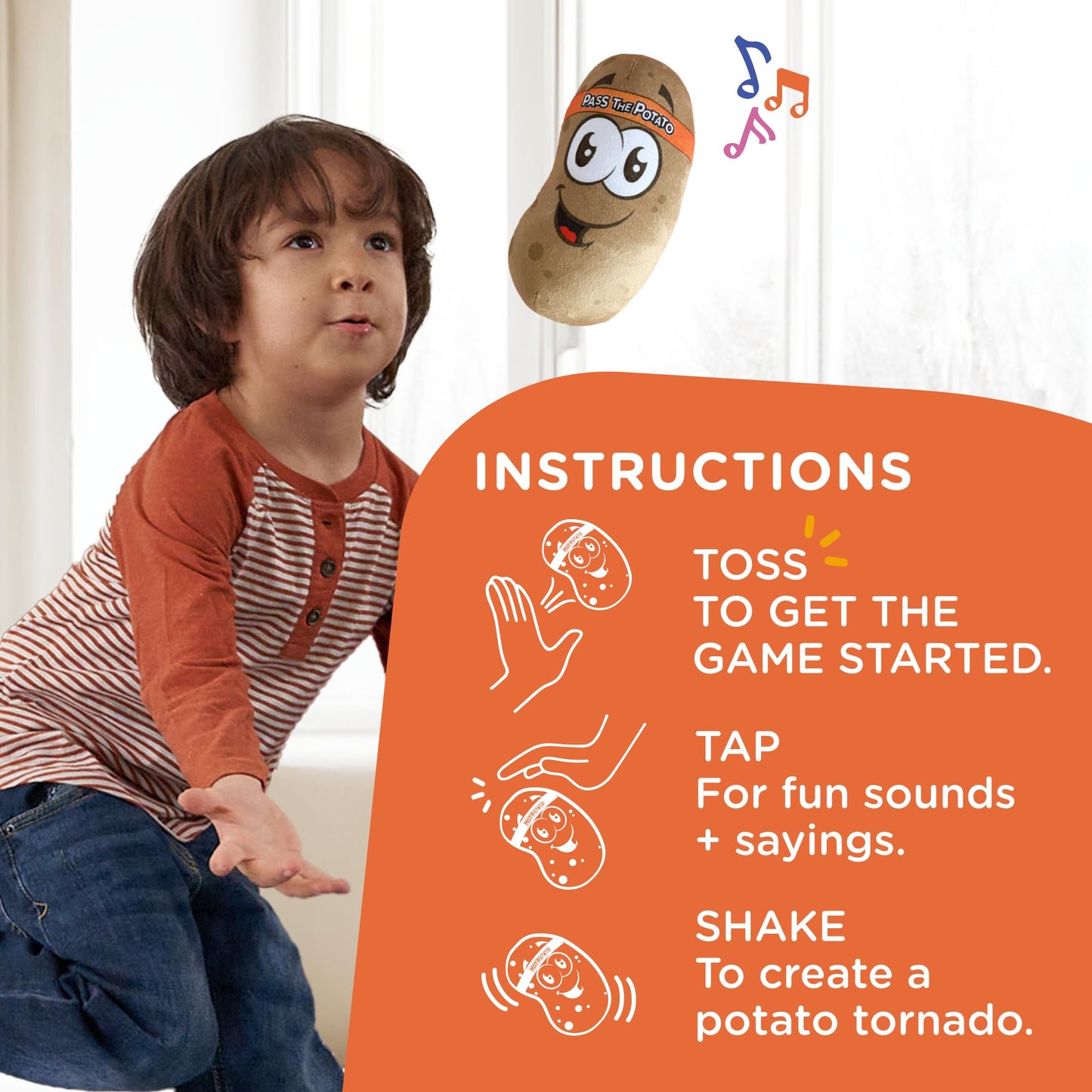 Move2Play, Pass The Potato | Hilariously Wild And Fun Kids Game| Indoor & Outdoor Toy For Kids Ages 4-8, 3, 5, 6, 7+ Year Olds |