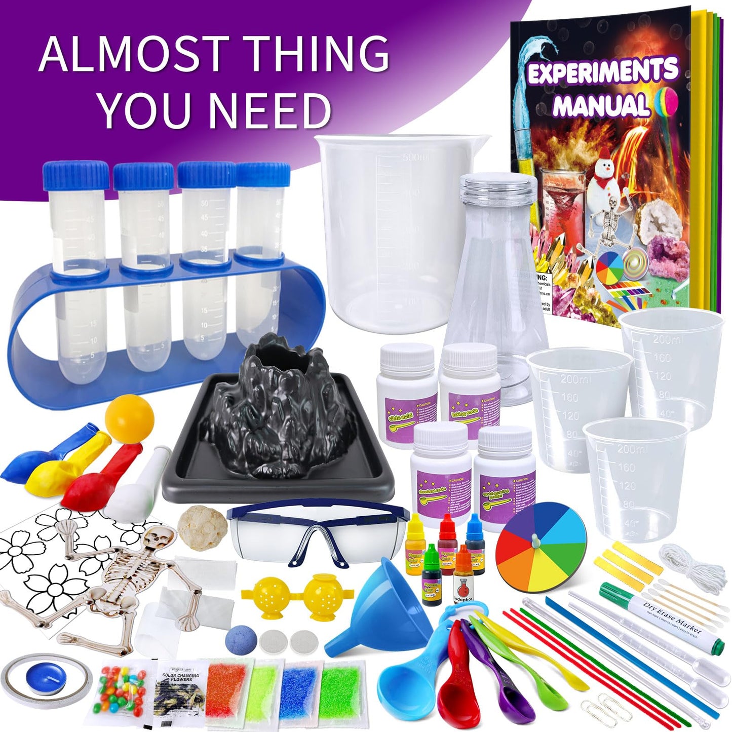 Unglinga 150 Experiments Science Kits For Kids Boys Girls, Scientific Toys Gifts Ideas Birthday Christmas, S.T.E.M Project Chemistry Break Geodes, Volcano, Physics Educational Activities