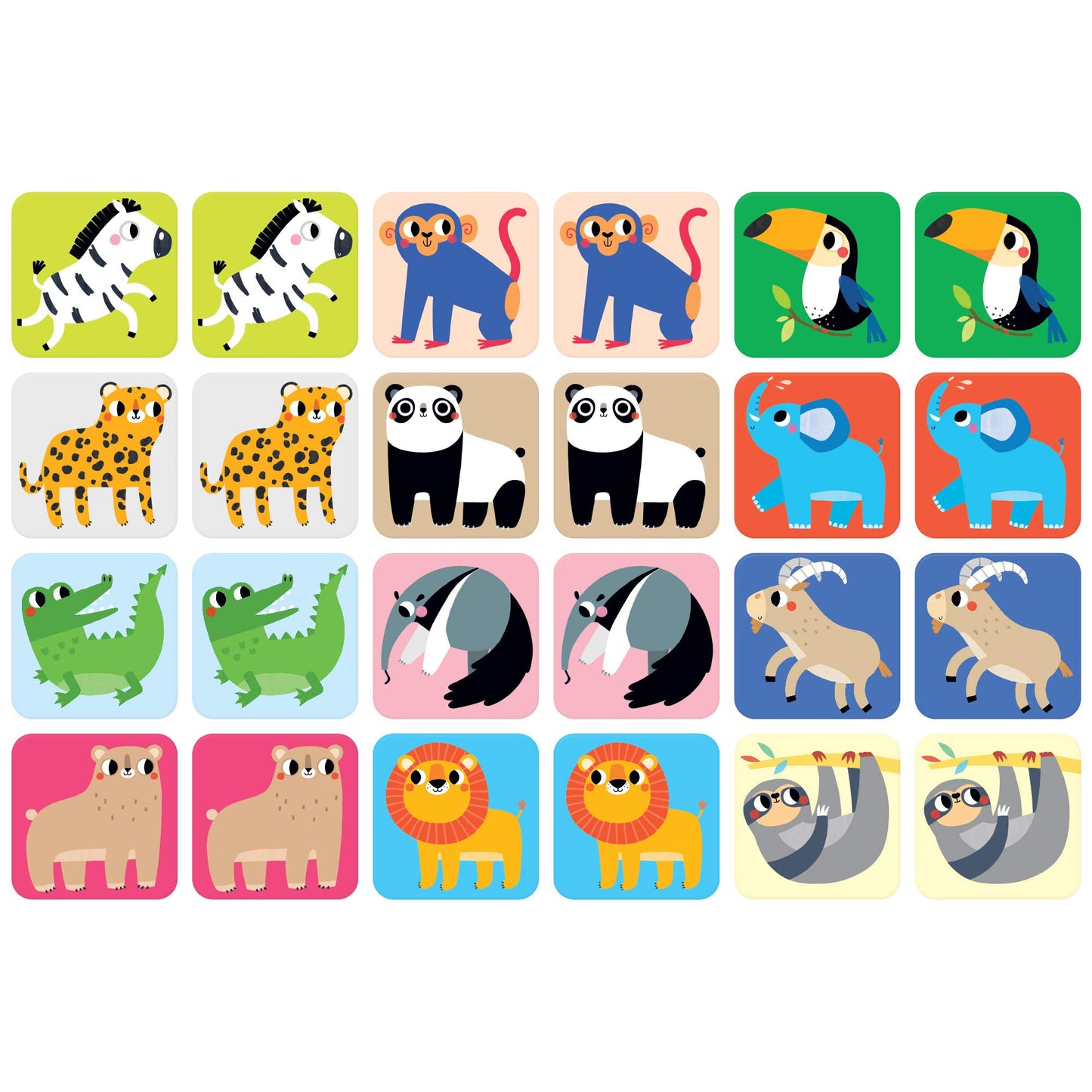 Banana Panda Suuuper Size Memory Game - Wild Animals - Classic Toddler Game Includes 24 Extra-Large Cards - Play Matching Games,