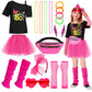 Girls 80S Costume Accessories Set Kids 80S Outfit Costume Halloween (4-5 Years)