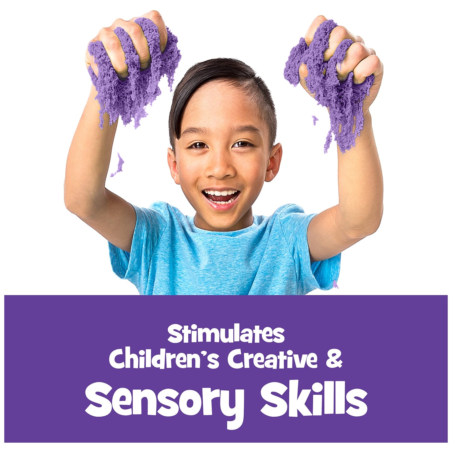Kinetic Sand, The Original Moldable Sensory Play Sand Toys for Kids, Purple, 2 lb. Resealable Bag, Ages 3+