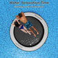 AWEMUFA 8ft Water Hammock - Black PVC Inflatable Float Ring for Pool & Lake, Heavy Duty Mesh Circle Mat for Summer Parties