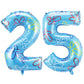 Charnoel Sponge Number 25 Balloons 40 Inch Cute Flower Cloud Theme Birthday Party Decorations Large Foil Balloons for Women Men 