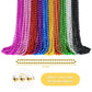 Zyflsq 300 Pcs Mardi Gras Beads Necklaces Bulk, 33'' 7Mm Multi Colors Metallic Beaded Necklaces For Party Costume Necklaces