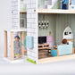 Large Pink Wooden Dollhouse With Furniture For Girls, 6 Rooms 2.6Ft High With Elevator,Doorbell, Light,15 Pcs Furniture & 3 Doll