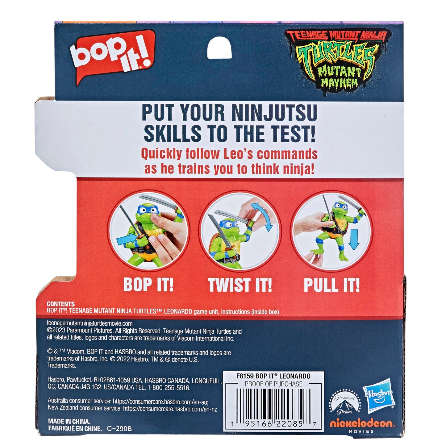 Bop It! Teenage Mutant Ninja Turtles Leonardo Edition Game for Kids Ages 8 and Up, Teenage Mutant Ninja Turtles Toys, for 1 or M