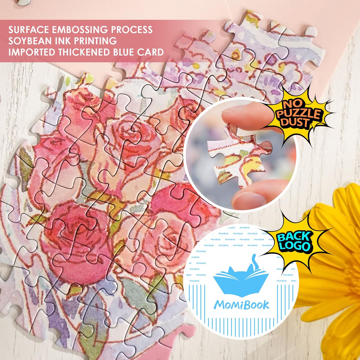Momibook Puzzles For Adults 1000 Piece Jigsaw Puzzles Of All Flowers Come To You, Painting Image Difficult Challenging Hard Impo