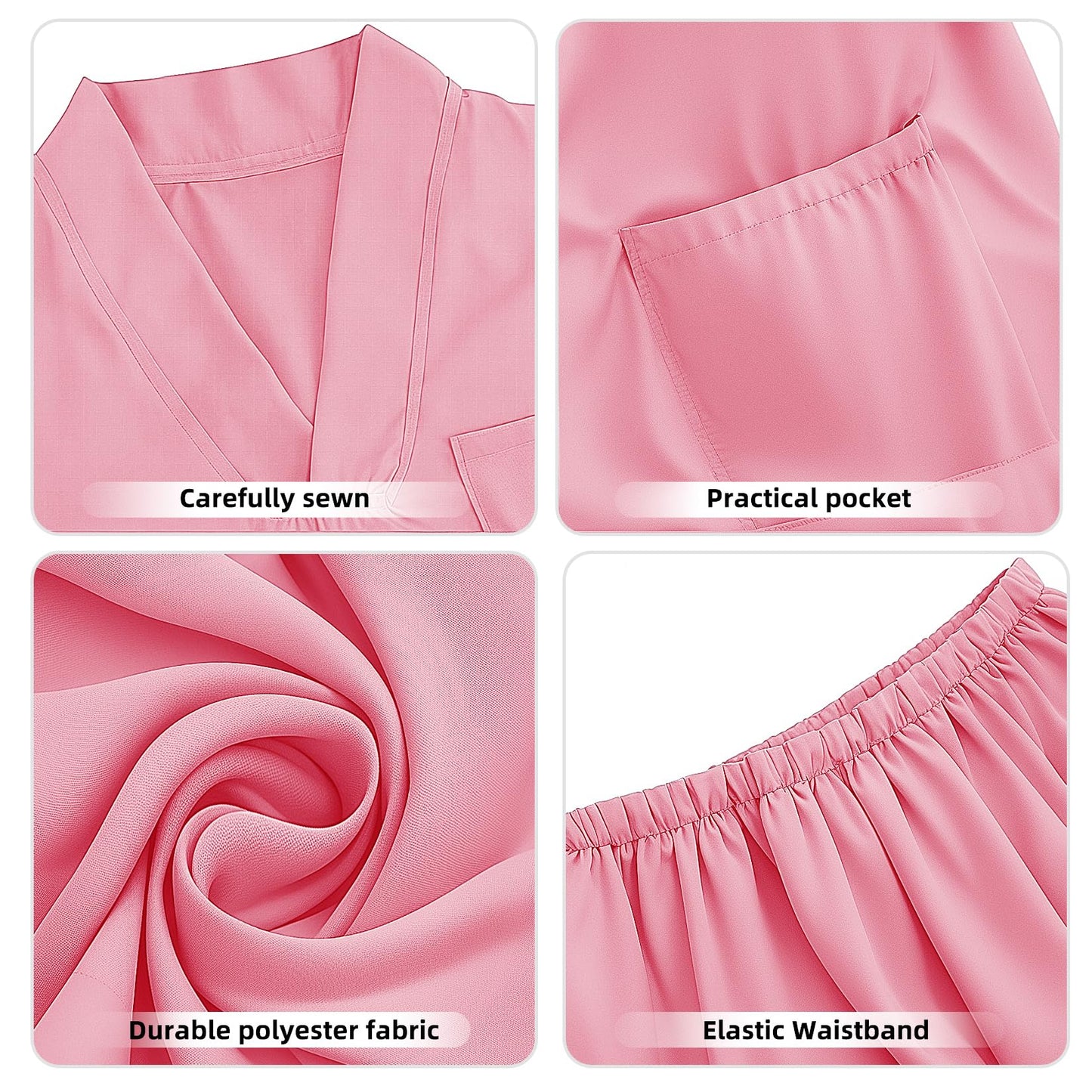 Mizzuco Doctor Costume For Kids,Toddler Nurse Scrubs Halloween Dress Up Cosplay For Boys Girls 3-12 Years (Pink, Xxxl-160Cm/10-1