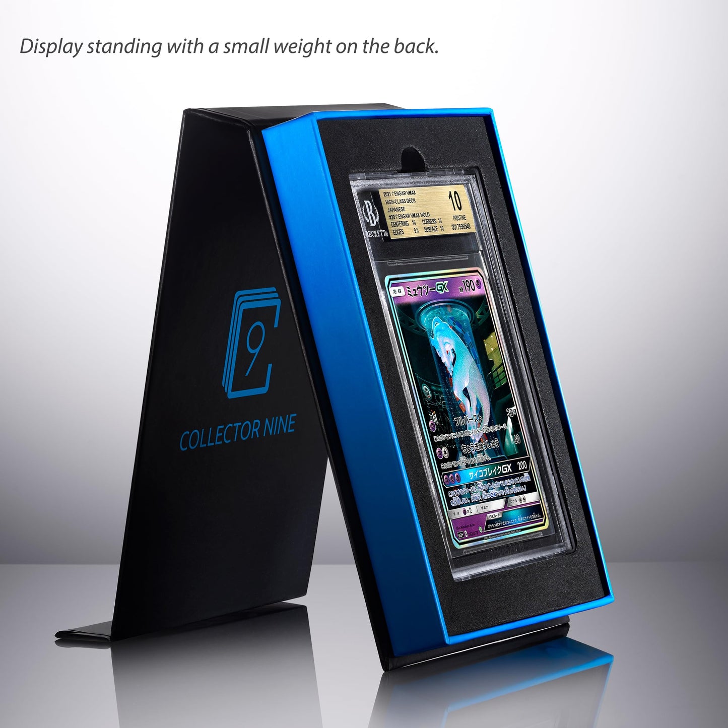 Collector Nine Bgs Display Gift Case Magnetic Flip | Graded Card Storage Slab Shipping Box Holder (Blue, Bgs Single)