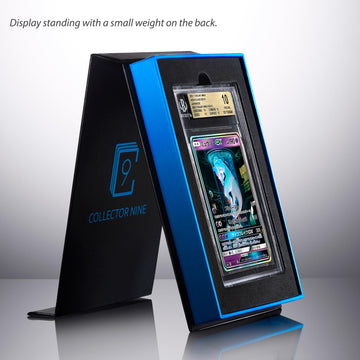 Collector Nine Bgs Display Gift Case Magnetic Flip | Graded Card Storage Slab Shipping Box Holder (Blue, Bgs 3-Pack)