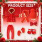 Kajaia 8 Pcs Red Winter Doll Clothes 18 Inch Doll Clothes and Accessories Dress Shoes Hat Outfit Winter Accessories for 18 Inch