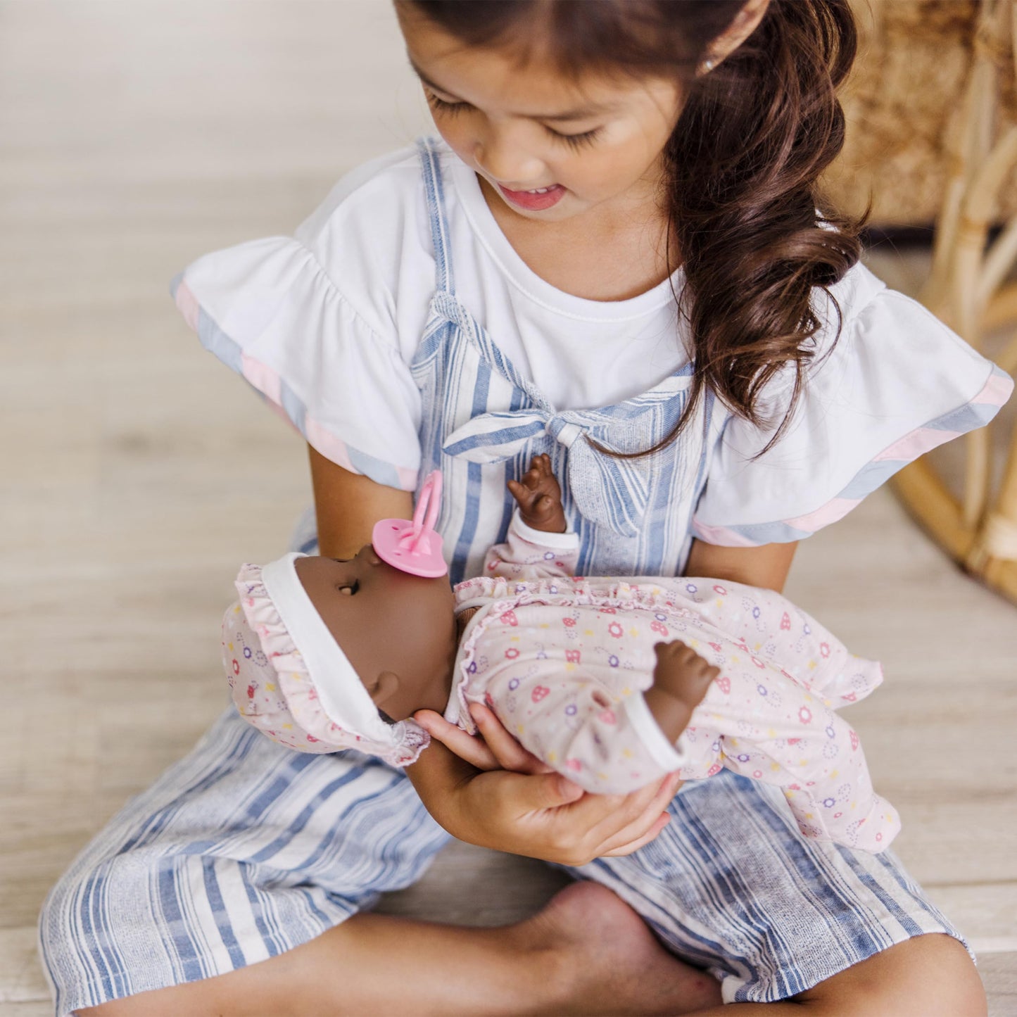 Melissa & Doug Gabrielle 12 Poseable Baby Doll with Romper & Hat - Multi Color, Perfect for Imaginative Play and Collecting