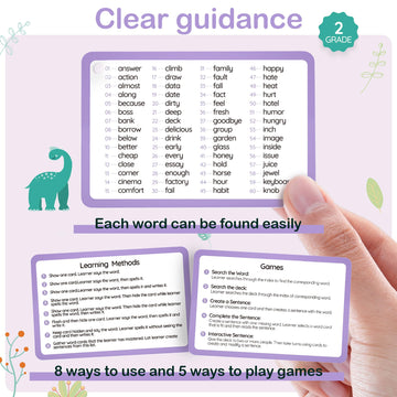 Wjpc 58 Cards, 116Pcs High Frequency Sight Words Flash Cards (Second-Grade), 1St, 2Nd, 3Rd Grade, 6,7,8,9 Years Ages Kids Boys Girls Homeschool Phonics Learning Cards To Read, Write.