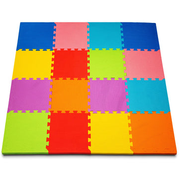 Toyvelt Foam Puzzle Floor Mat For Kids - 12X12 16 Tiles Interlocking Play Mat With Colors, Shapes, Alphabet, Abc, Numbers - Educational Large Puzzle Foam Floor Tiles For Crawling, Non-Toxic