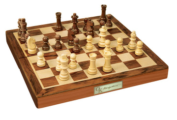 Merchant Ambassador: Kasparov International Master Chess Set, Strategy Game, Wooden Folding Chess Board With Magnetic Closure, Gold Finished Kasparov Nameplate