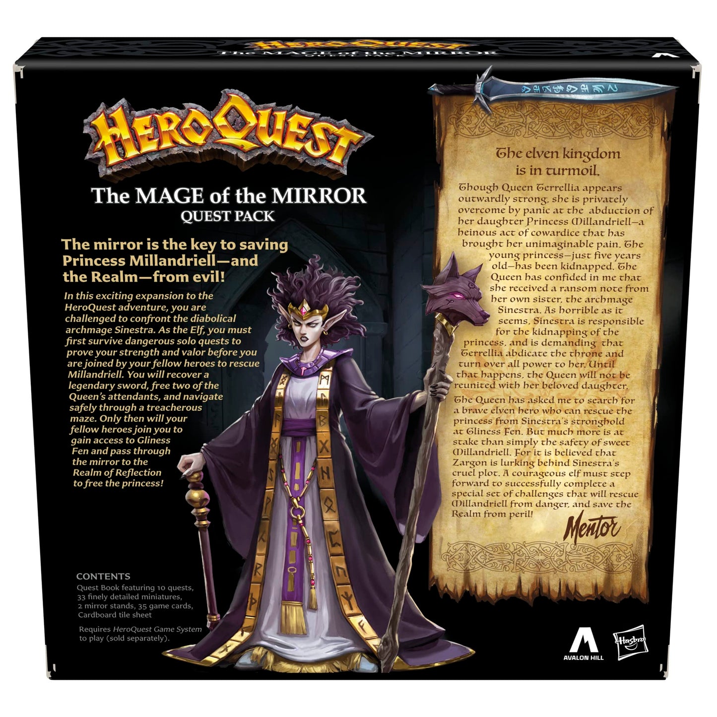 Avalon Hill Heroquest The Mage of The Mirror Quest Pack - Roleplaying Game for Ages 14+, Orange, Model F7539