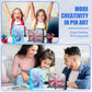 Jenaai 2 Pack Large 3D Pin Art Toy 8 x 6 Inch Plastic Pin Art Board Sensory Toy Intellectual Fun Impression Toy for Boys Girls mature-themed Creative Fidgets Christmas Birthday Gifts (Red and Blue Windmill)