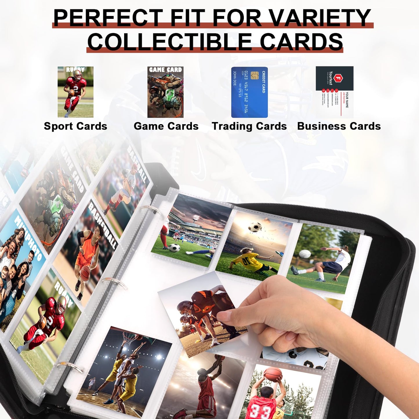 900 Pockets Basketball Trading Card Binder  Sports Card Binder enhanced Basketball Card Holder Fit for Football Baseball Sports Card  MTG Game Cards