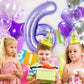 Purple Number 6 Balloon 40 Inch, Big Large Foil Helium Number Balloons, Giant Mylar Number 6 Balloons For 6 Year Old Birthday An