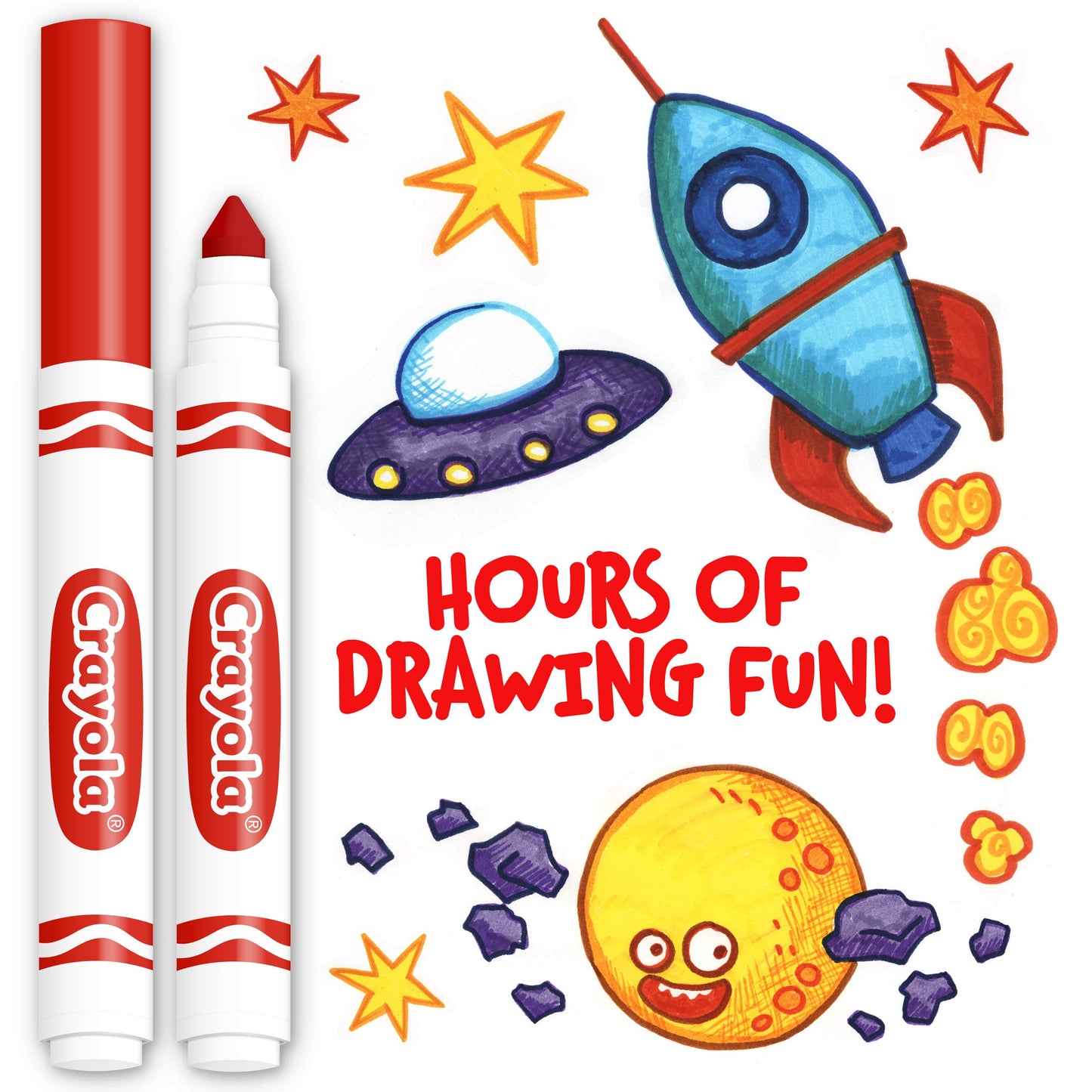 Crayola Broad Line Markers - Red (12Ct), Markers For Kids, Bulk School Supplies For Teachers, Nontoxic, Marker Refill With Reusable Box