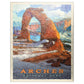 MyPuzzle Arches National Park: Snowy Delicate Arch, Vintage Poster - Premium 100 Piece Jigsaw Puzzle for Adults