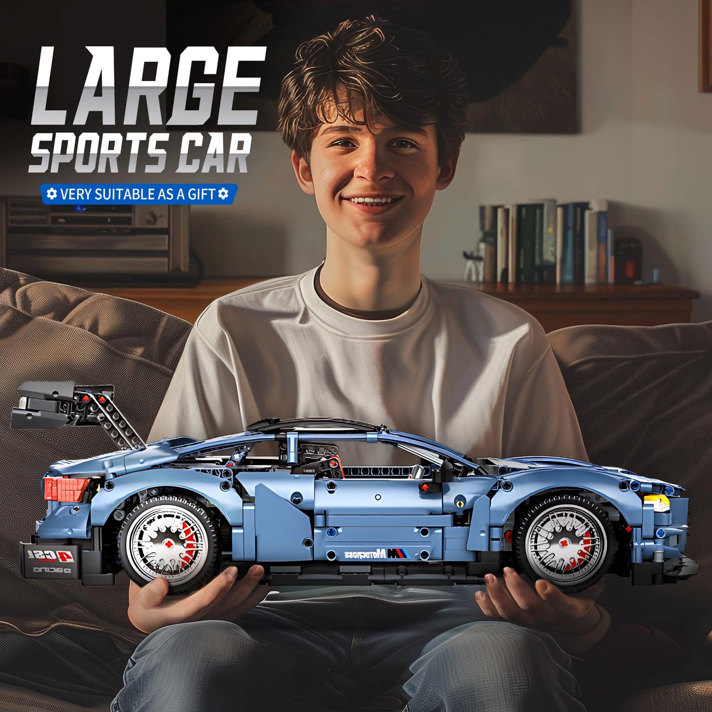 Remote Control Car Building Kit, 1:10 M4 Champion Racing Car Building Blocks And Challenge Construction Toys, Gift For Technical