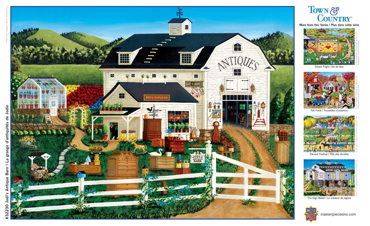 MasterPieces 300 Piece EZ Grip Jigsaw Puzzle - Jodi’s Antique Barn, 18"x24", Team Color, Model 32230