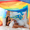 Fort Building Kit Blanket, X-Large 10' X 10' With Clips, Hooks And Sandbags, Play Blanket Fort Indoor Kit, Use As A Canopy, Play