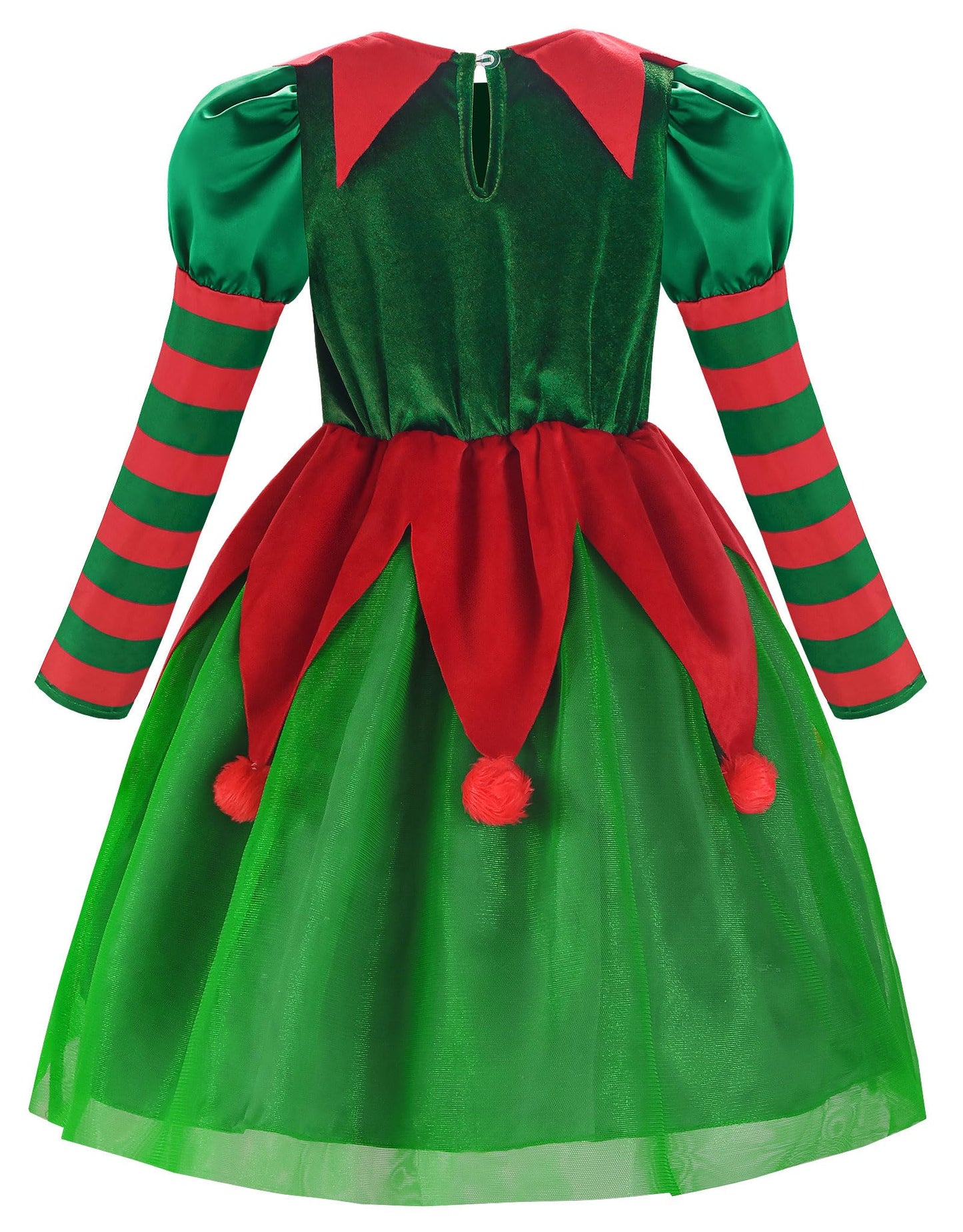 Relibeauty Elf Costume For Kids Santa Little Helper Kids Christmas Elf Dress Suit For Girls 3T/100
