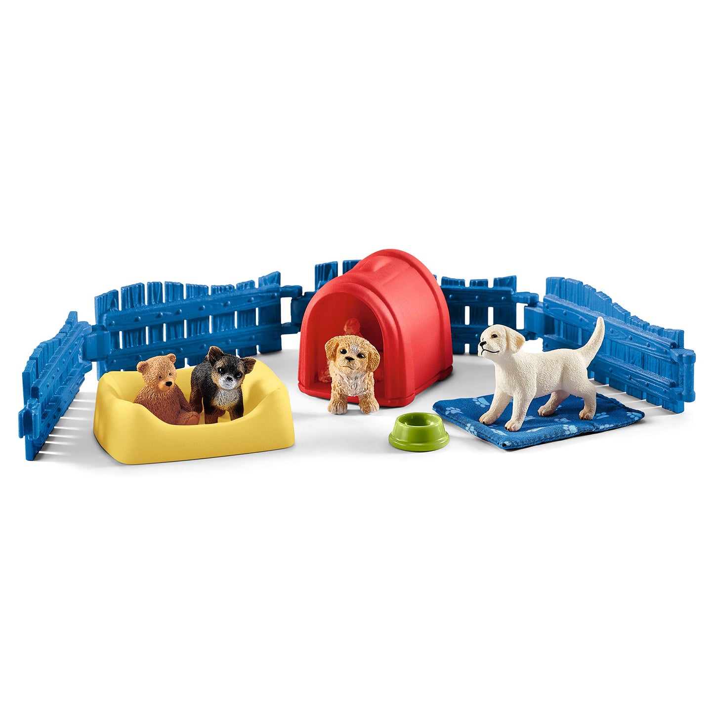 Schleich Farm World 13-Piece Puppy Pen Playset - Featuring 3 Cute Puppy Figurines And Accessories, Educational And Durable Toys, Fun And Imaginative Play For Boys And Girls, Gift For Kids Ages 3+