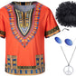 Kids Hippie Costume For Boys Girls 60S 70S 4 Pcs T-Shirt Afro Wig Set For Halloween Party Cosplay 9-10 Years Yellow