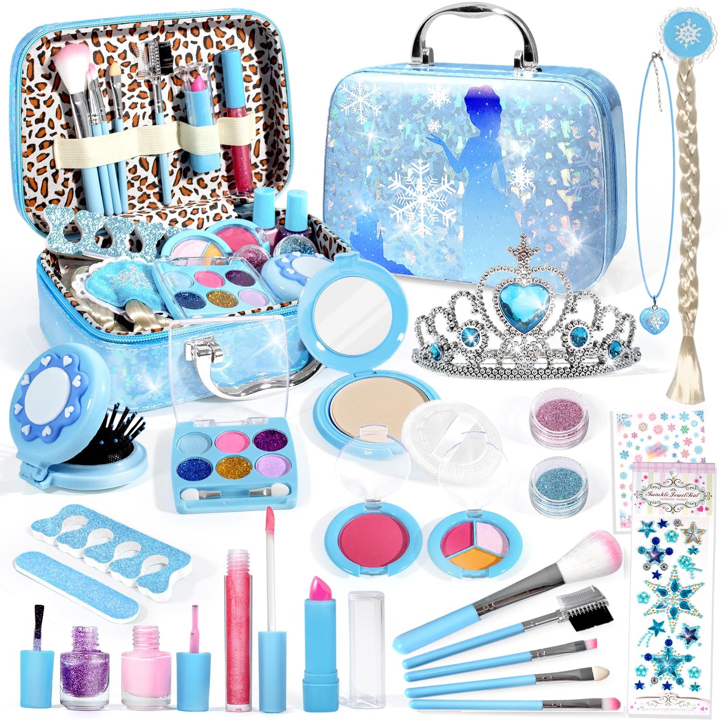 INNOCHEER Kids Makeup Kit for Girl Toys, Frozen Makeup Set for Girls, Real Washable Makeup Kit for Girls, Birthday Christmas Pri