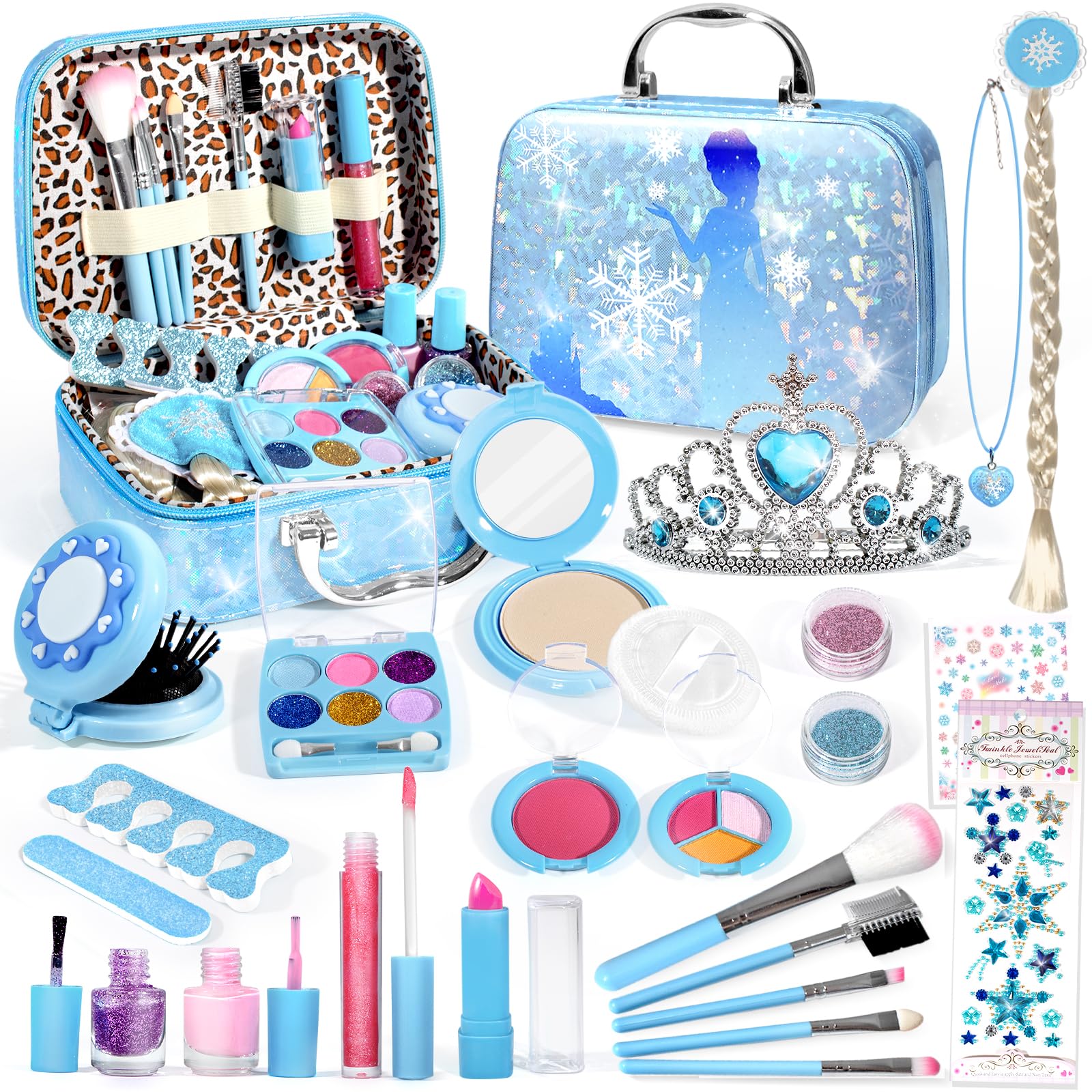 INNOCHEER Kids Makeup Kit for Girl Toys, Frozen Makeup Set for Girls, Real Washable Makeup Kit for Girls, Birthday Christmas Pri
