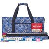 ZGME American Mahjong Set - 166 White Tiles, Light Blue Rectangular Bag, Melamine, Includes 4 Racks & Accessories, 8"x18"x3"