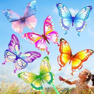 Leitee 6 Pack Large Kite For Kids And Adults Butterfly Kite For Kids Age 4-8-12 Dragonfly Owl Parrot Eagle Goldfish Teens Toy Ea
